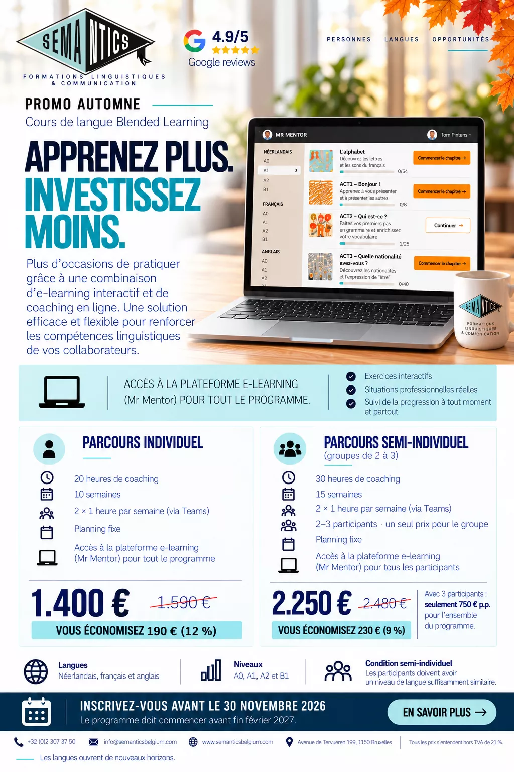 cours de langue blended learning